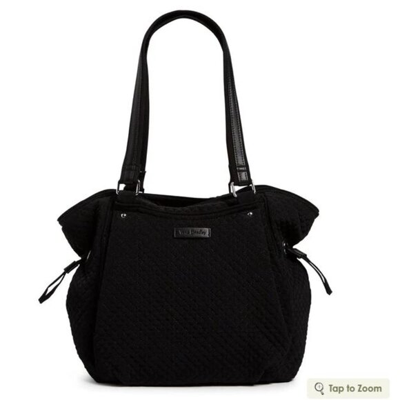 Vera Bradley Glenna Satchel Shoulder Bag in microfiber Classic Black - Picture 1 of 3